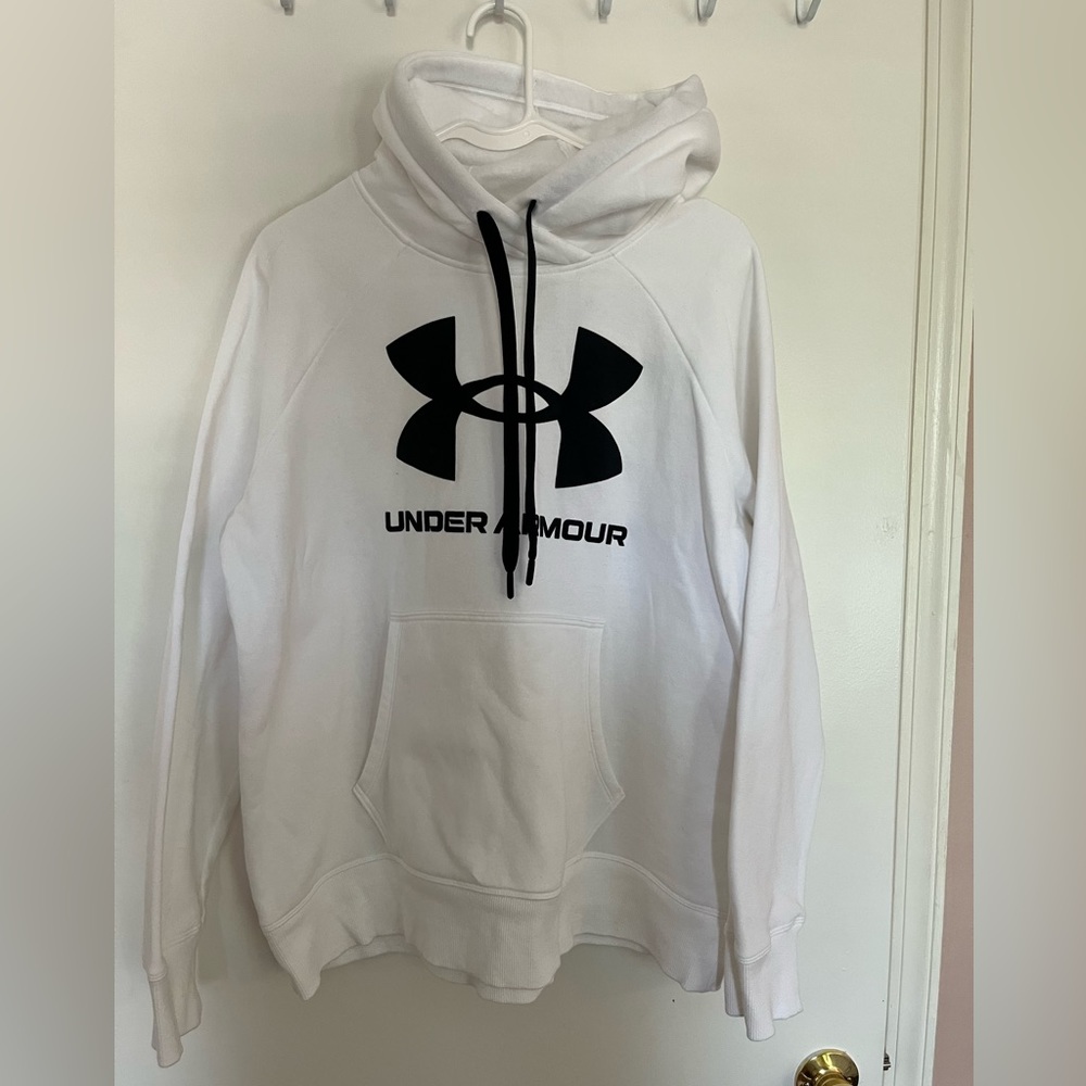 Under Armor white hoodie. Size Large. Like new.